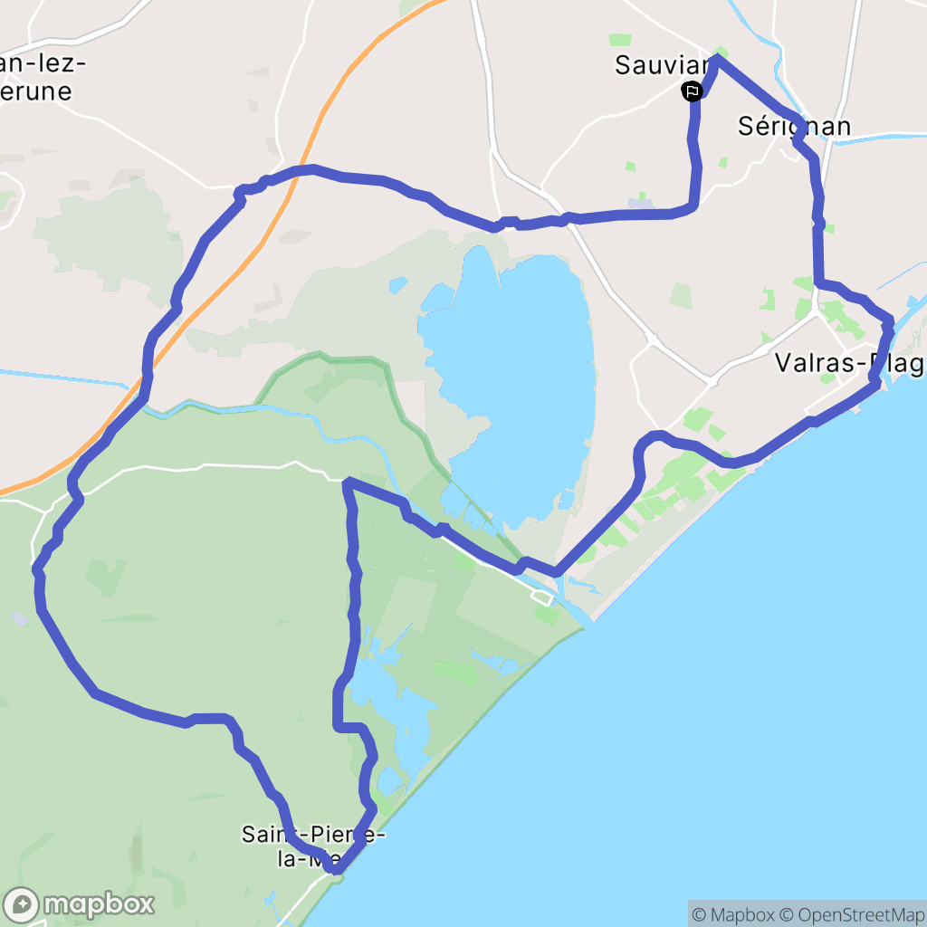 Sauvian : carte du parcours de randonnée - France