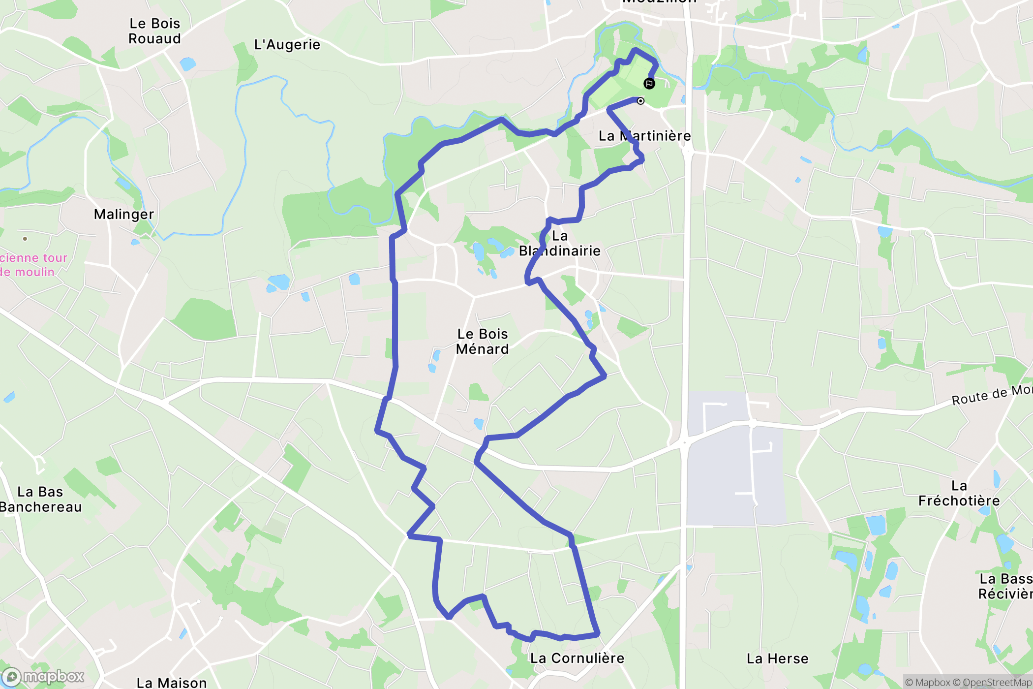 Mouzillon : carte du parcours de randonnée - France