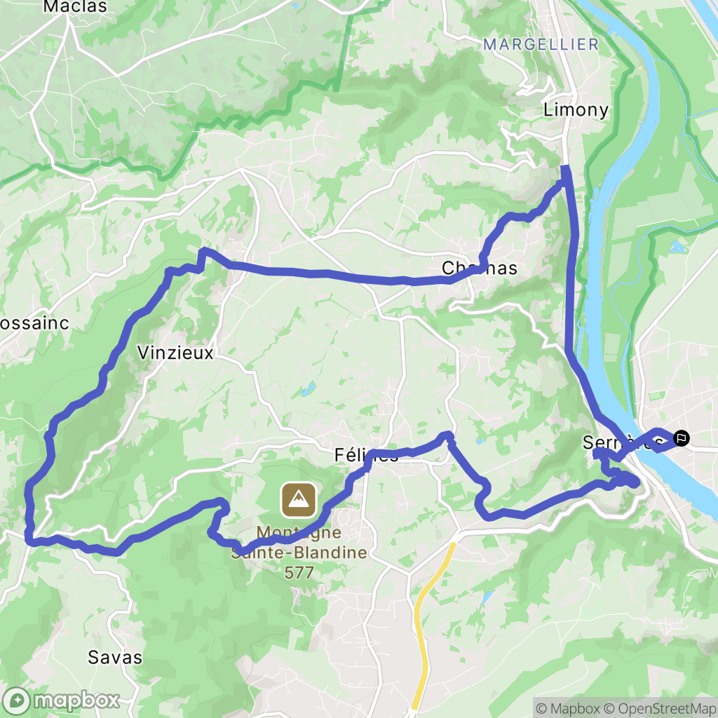 Sablons : carte du parcours de randonnée - France