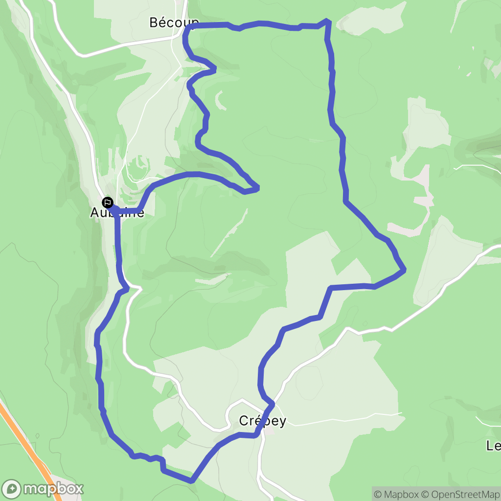 Aubaine : carte du parcours de randonnée - France