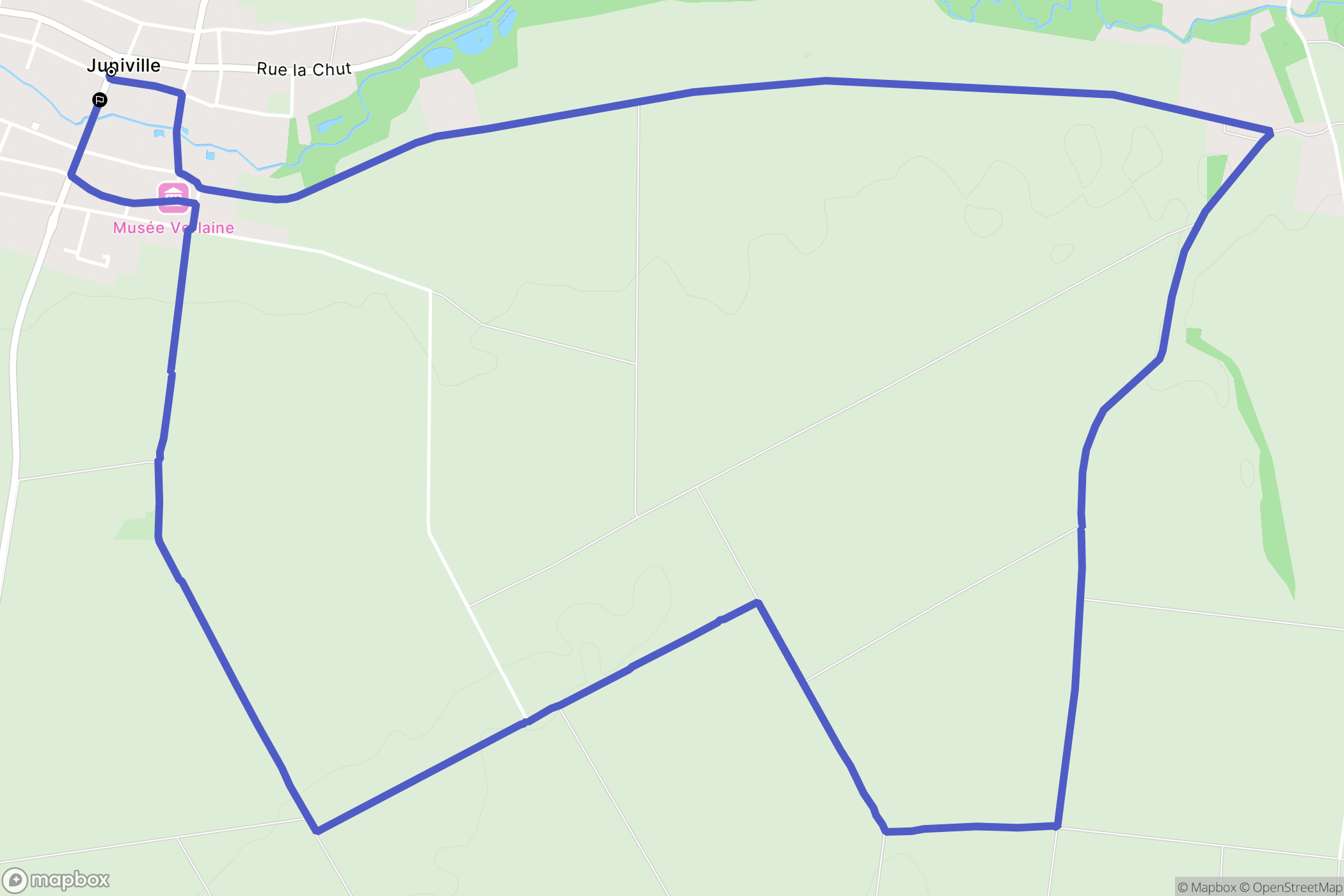 Juniville : carte du parcours de randonnée - France