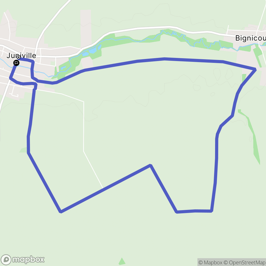 Juniville : carte du parcours de randonnée - France