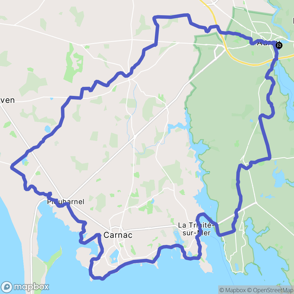 Auray : carte du parcours de randonnée - France