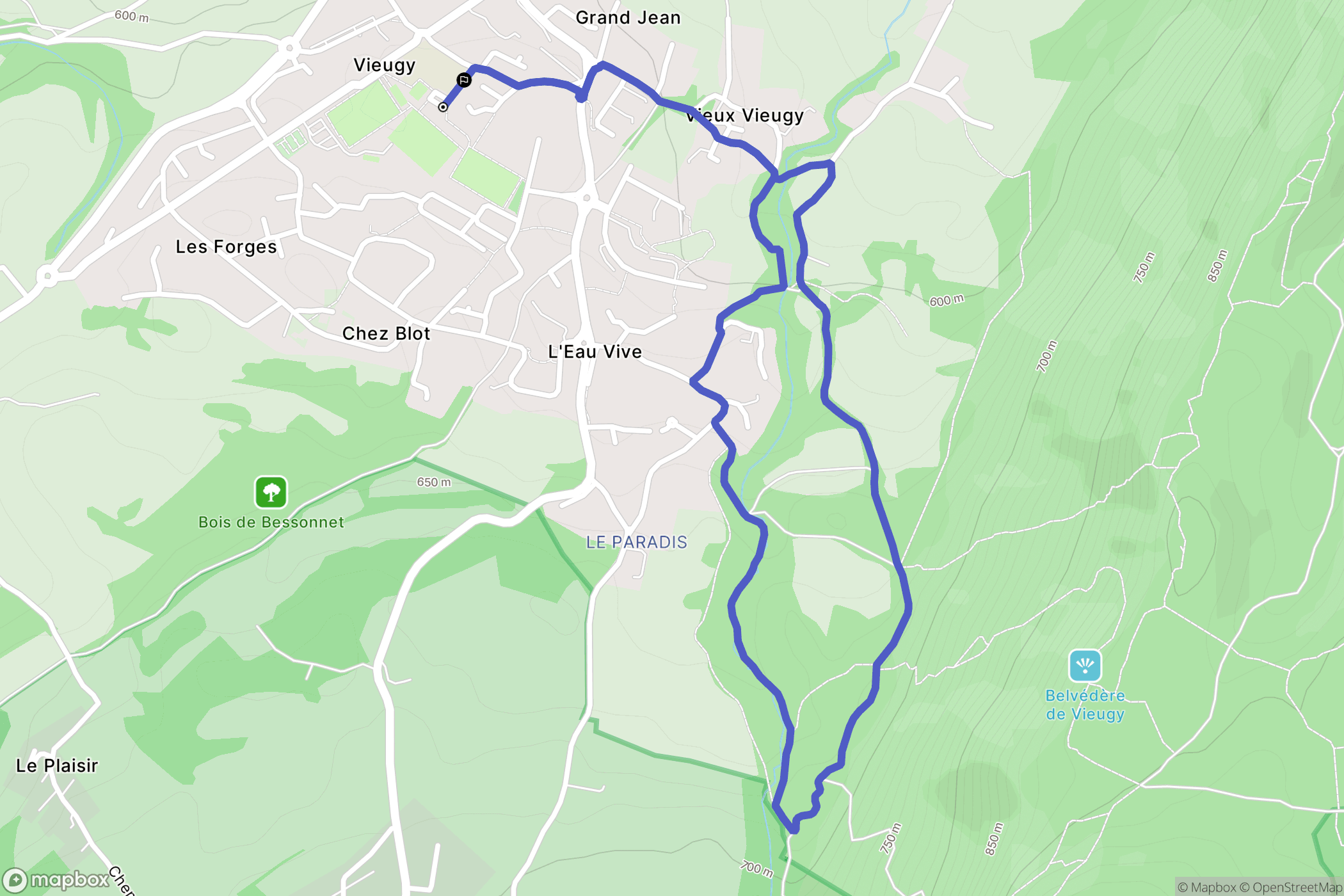 Annecy : carte du parcours de randonnée - France