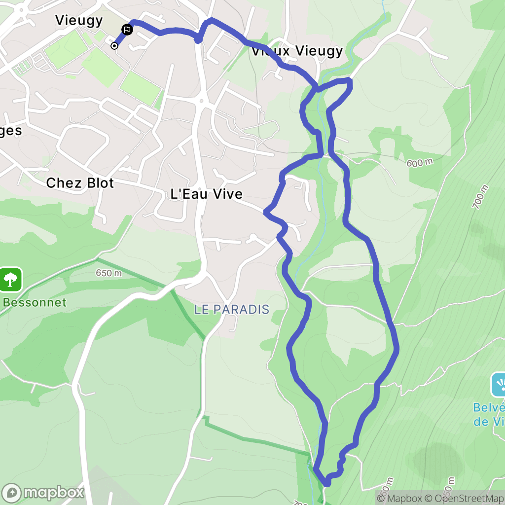 Annecy : carte du parcours de randonnée - France