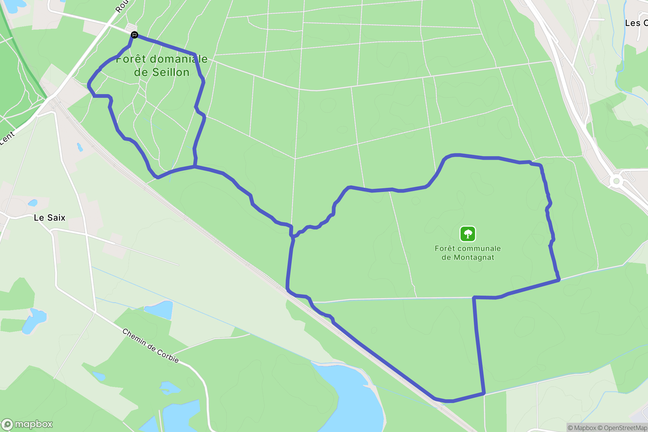 Péronnas : carte du parcours de randonnée - France