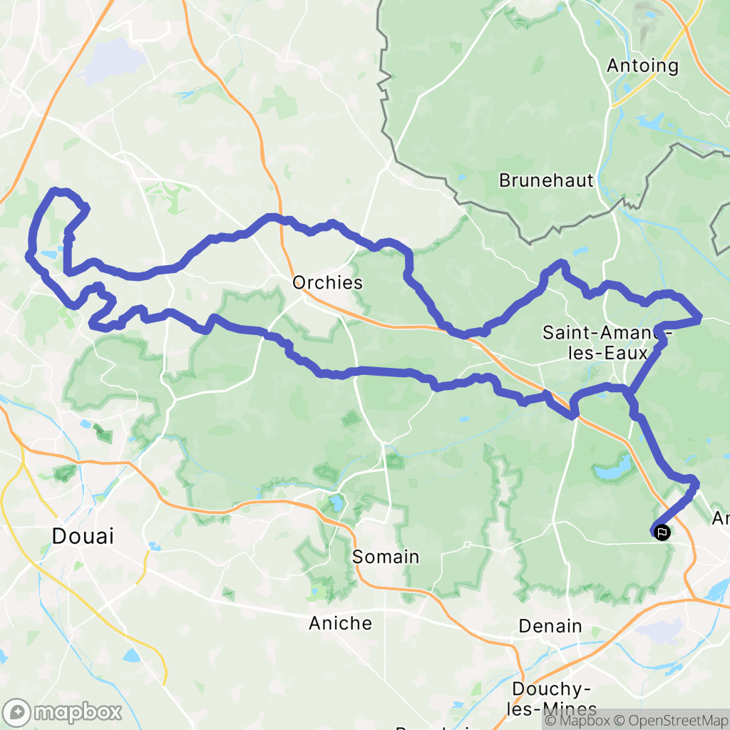 Aubry-du-Hainaut : carte du parcours de randonnée - France