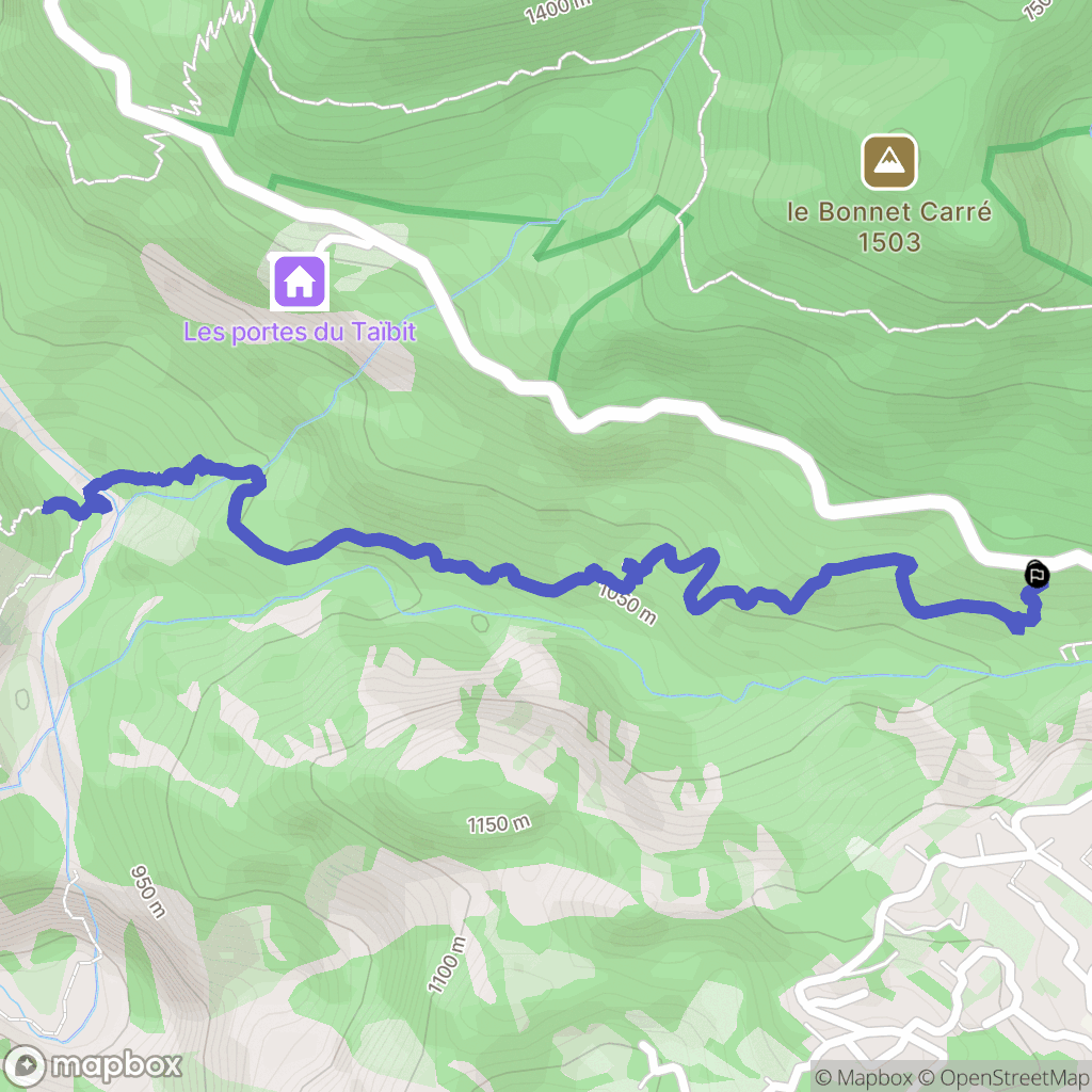 Cilaos : carte du parcours de randonnée - France
