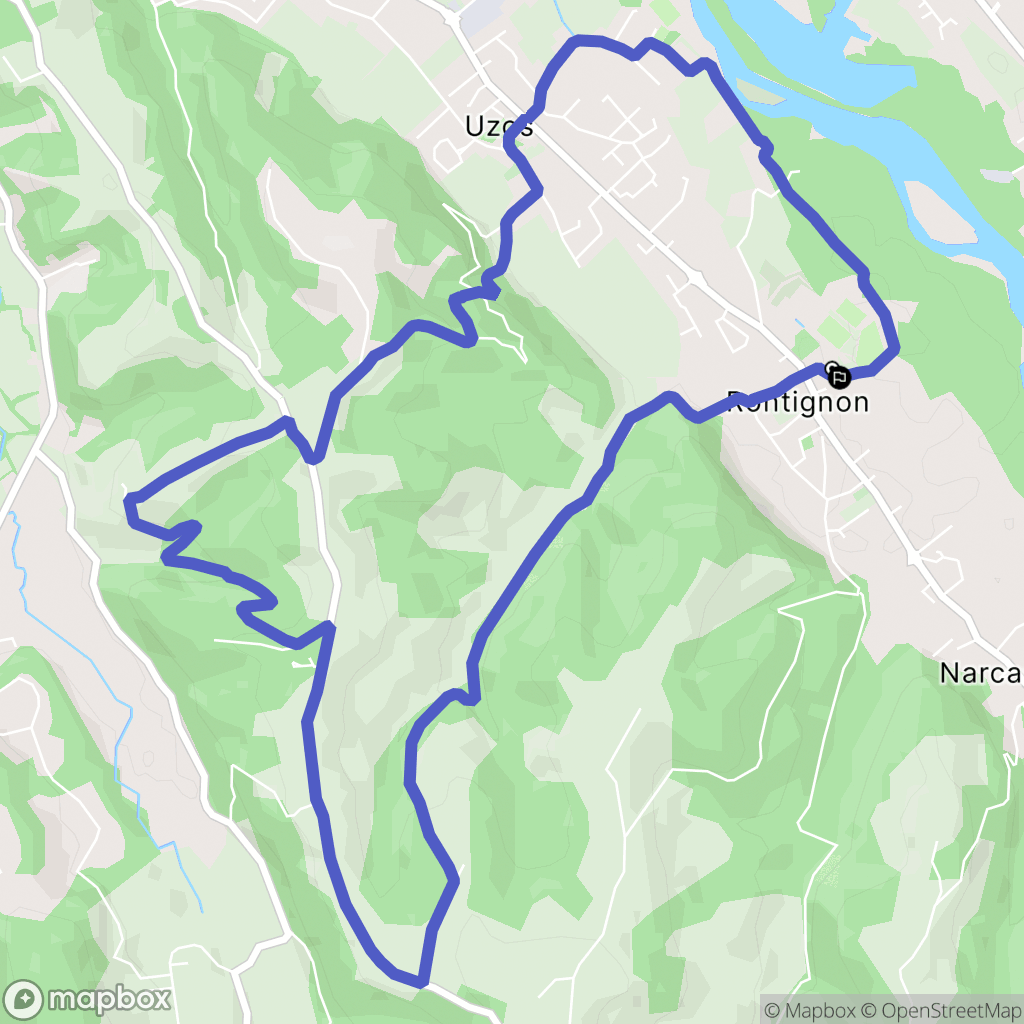 Rontignon : carte du parcours de randonnée - France