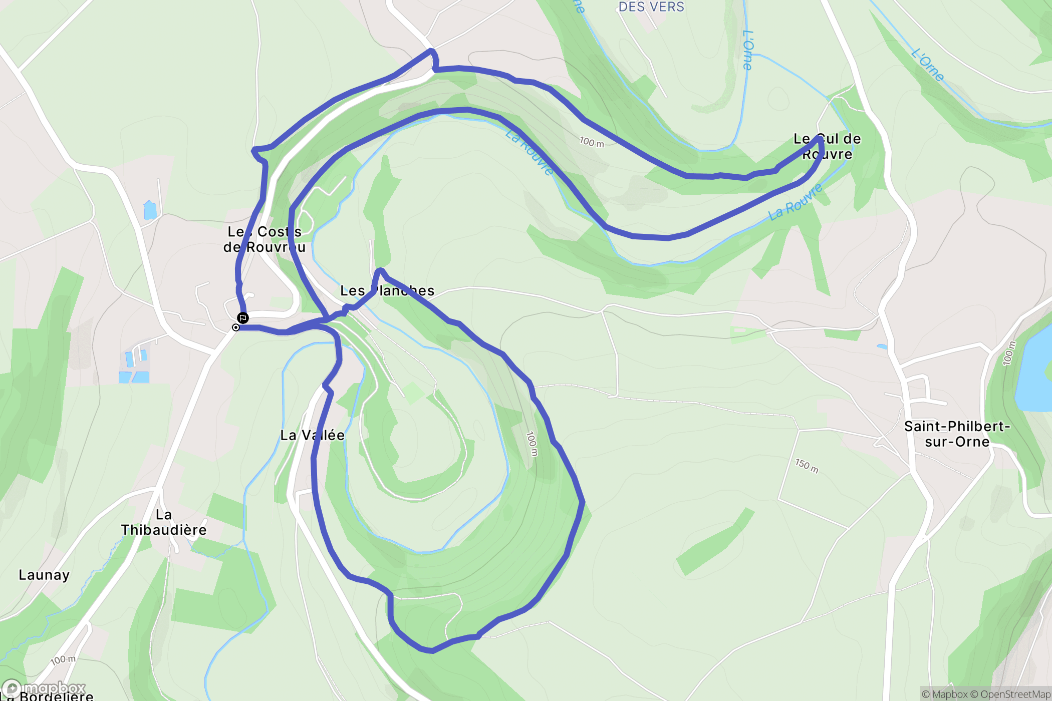 Ménil-Hubert-sur-Orne : carte du parcours de randonnée - France