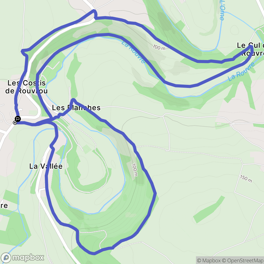 Ménil-Hubert-sur-Orne : carte du parcours de randonnée - France