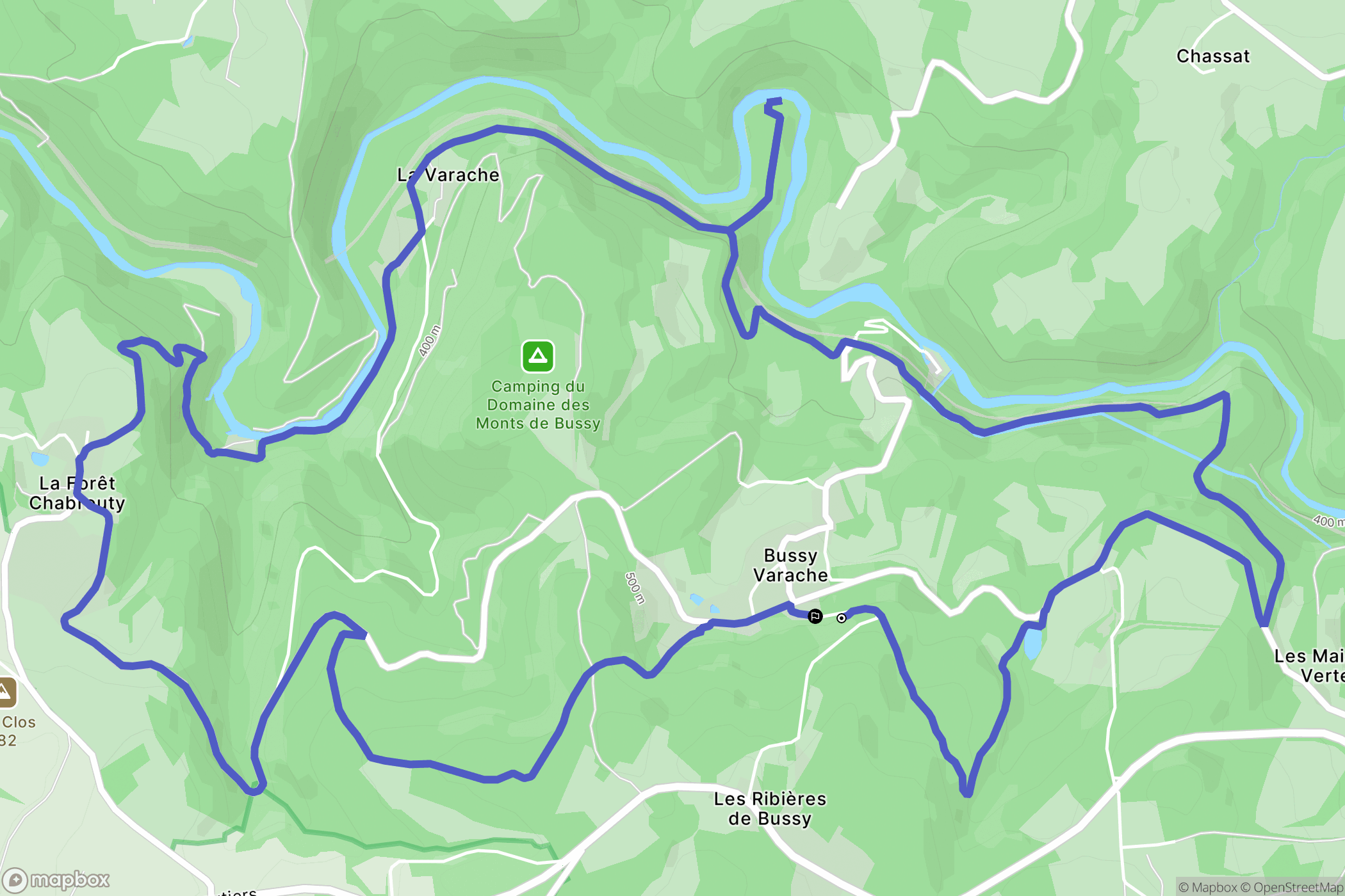 Eymoutiers : carte du parcours de randonnée - France