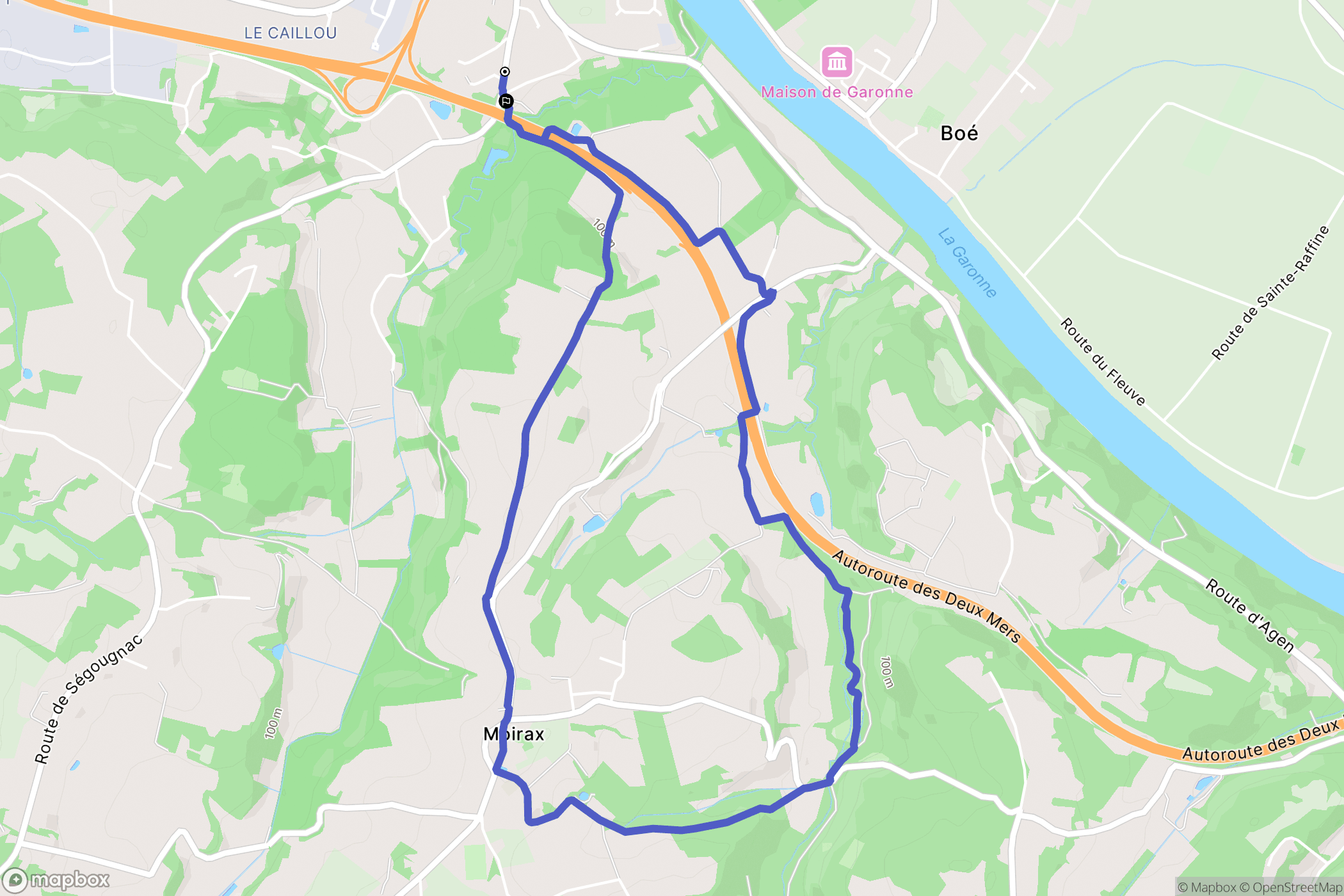 Le Passage : carte du parcours de randonnée - France