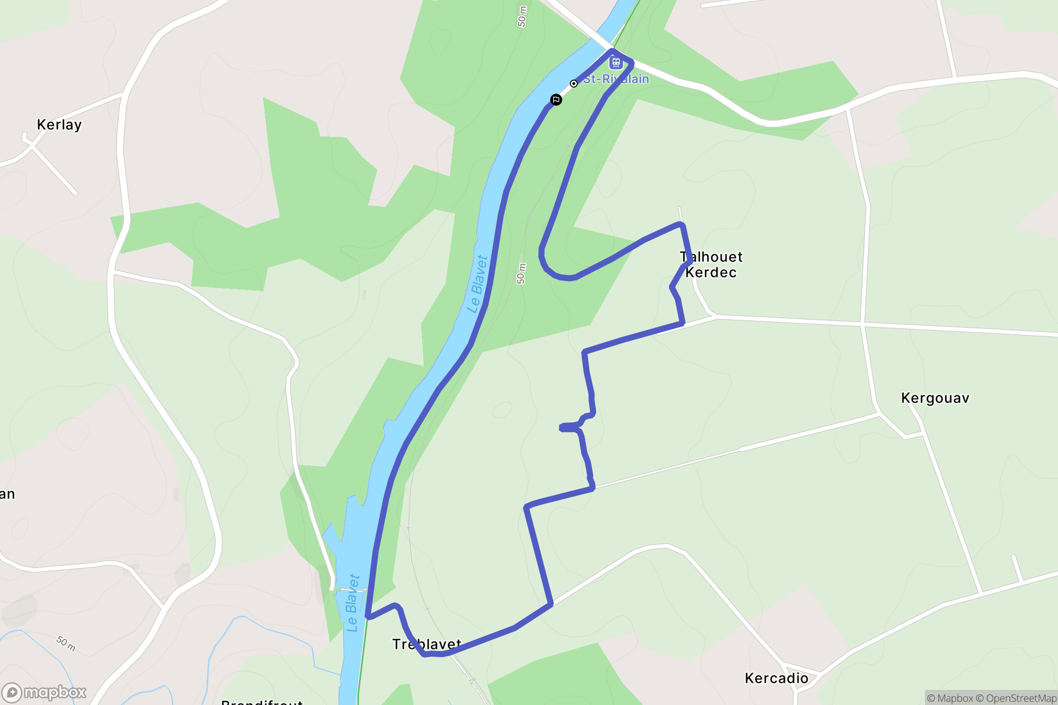 Saint-Barthelemy : carte du parcours de randonnée - France