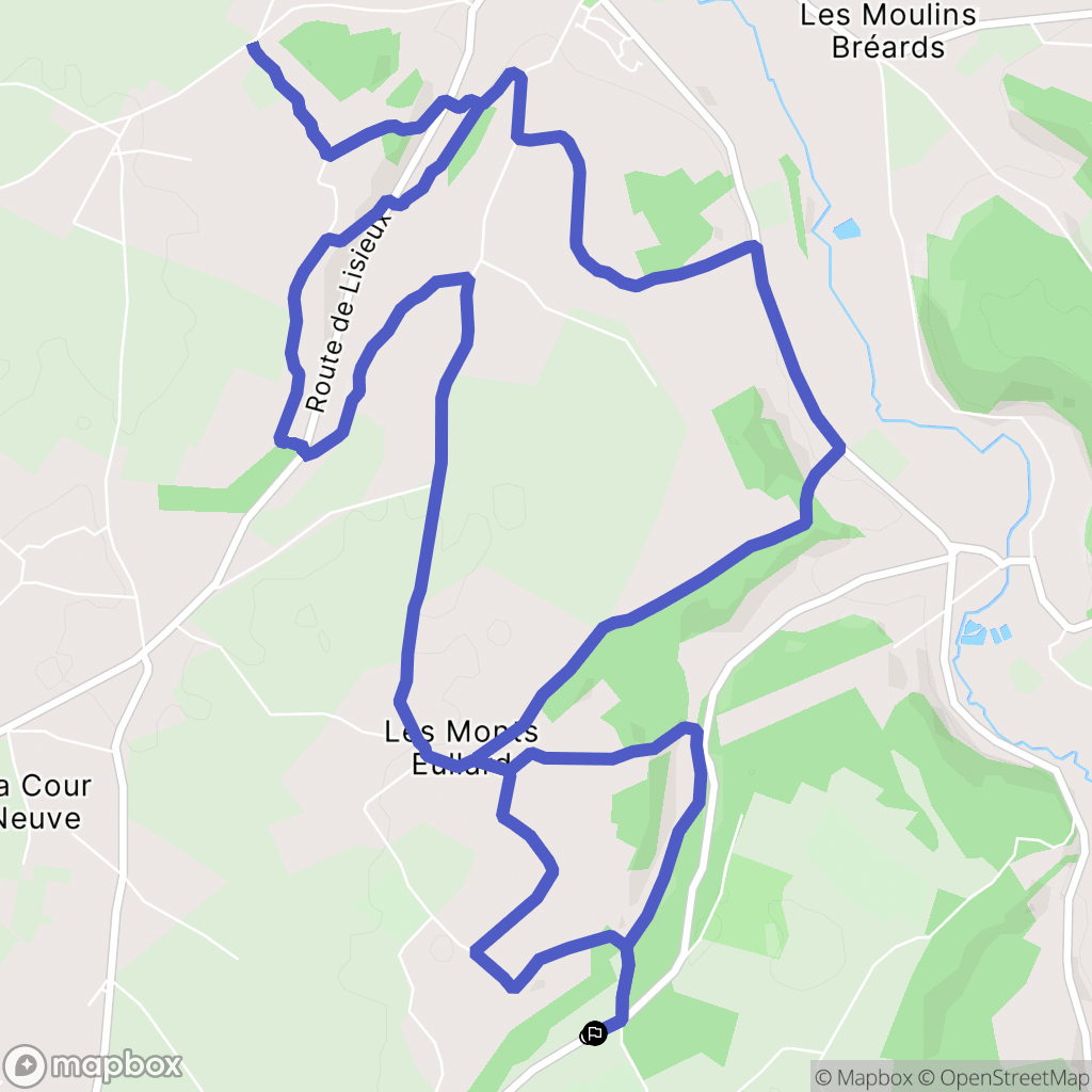 Moyaux : carte du parcours de randonnée - France