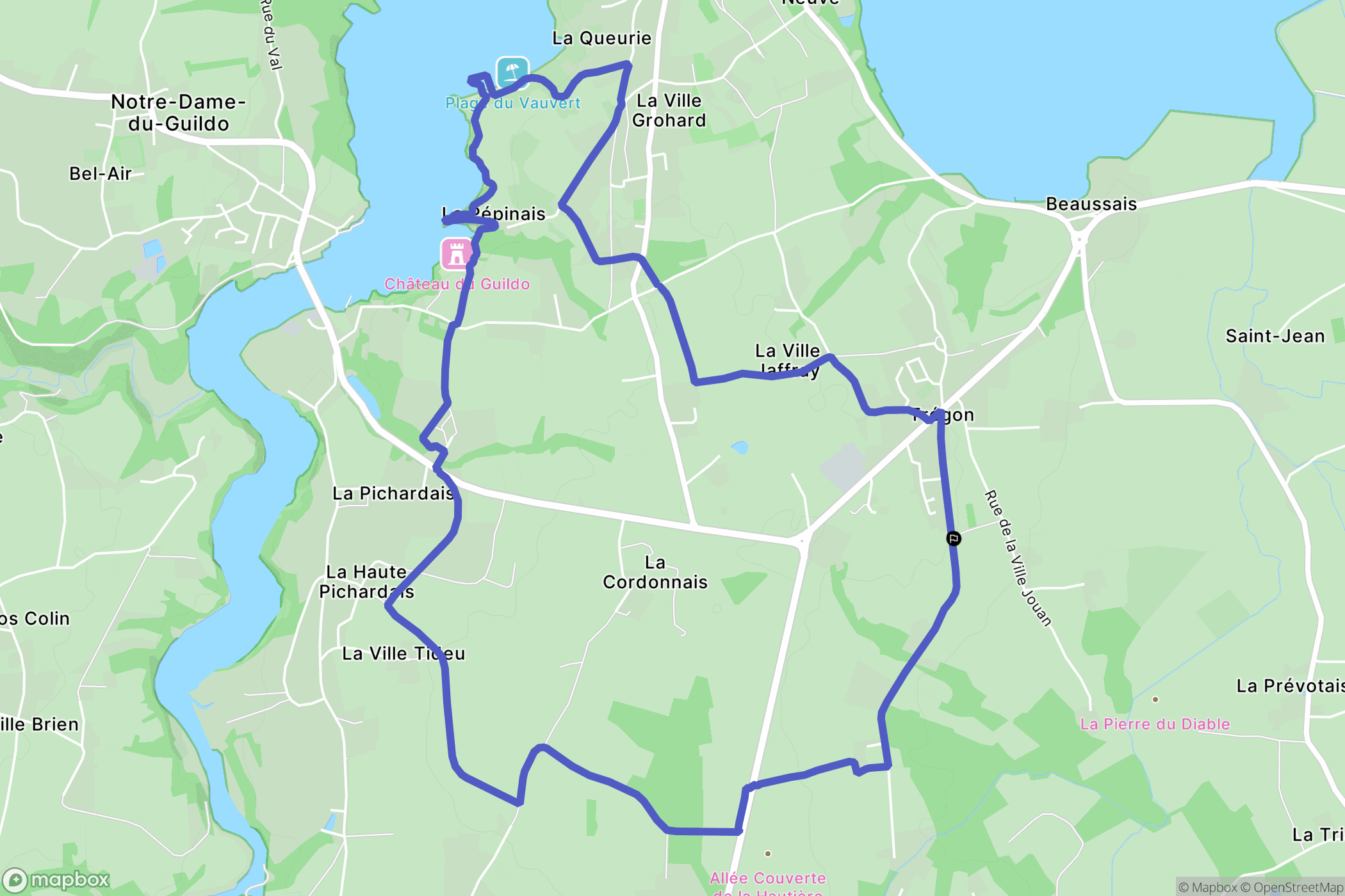 Beaussais-sur-Mer : carte du parcours de randonnée - France