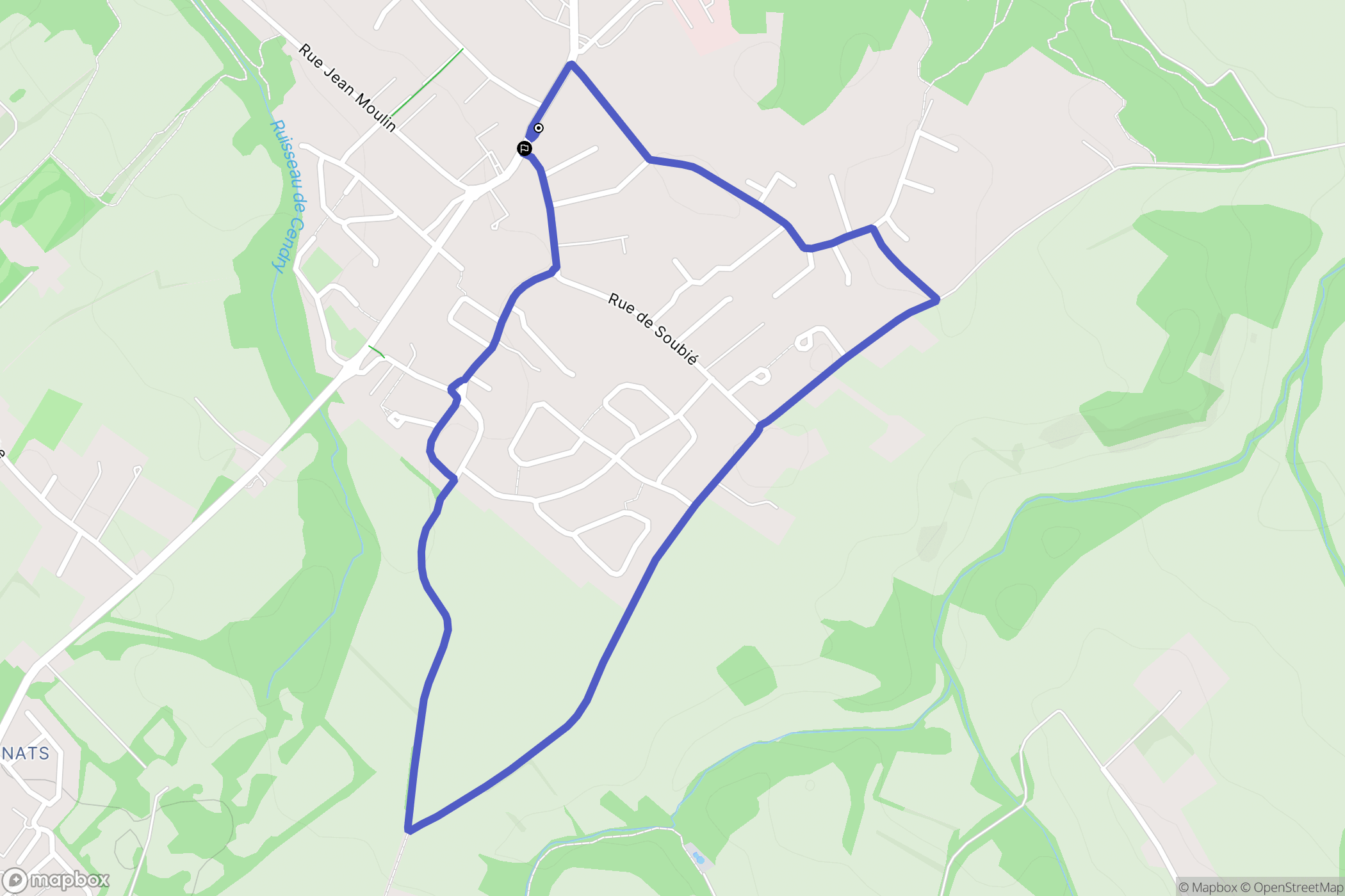 Montberon : carte du parcours de randonnée - France