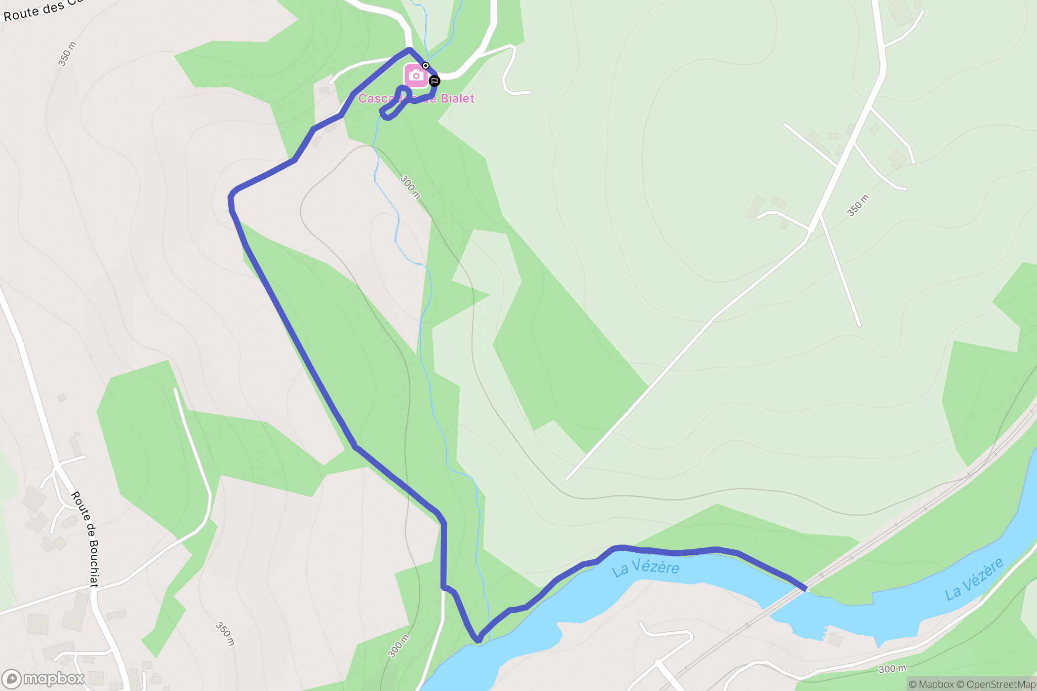 Saint-Ybard : carte du parcours de randonnée - France