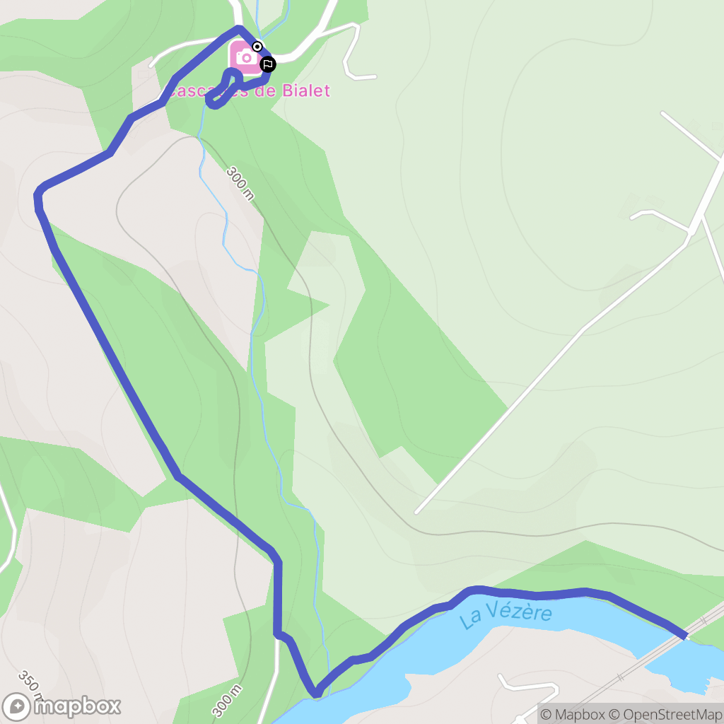 Saint-Ybard : carte du parcours de randonnée - France