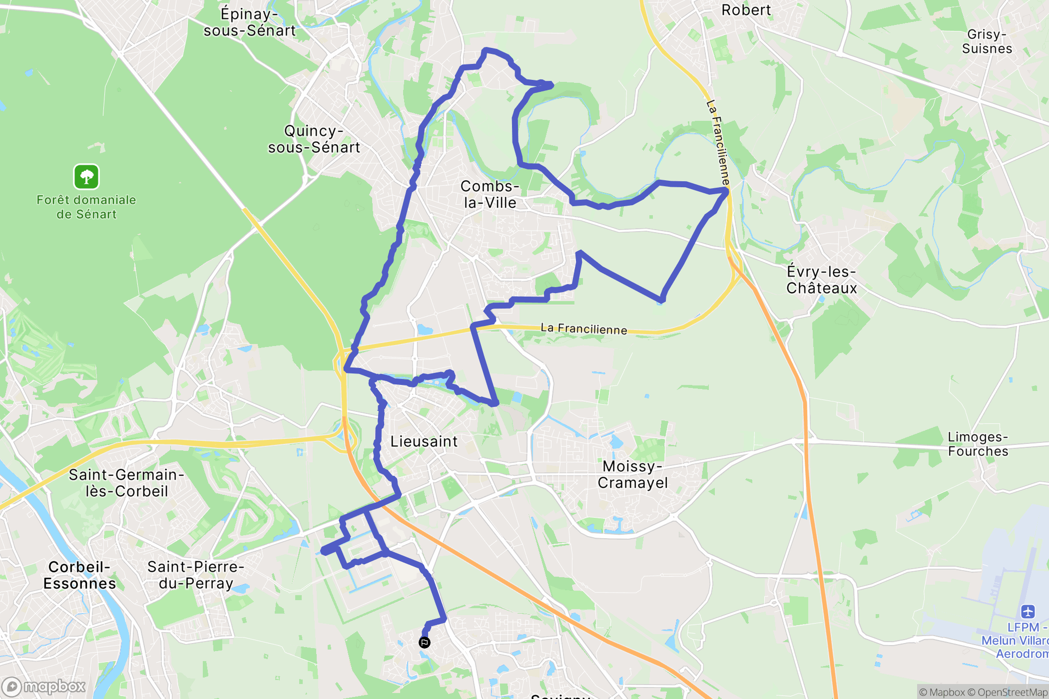 Savigny-le-Temple : carte du parcours de randonnée - France