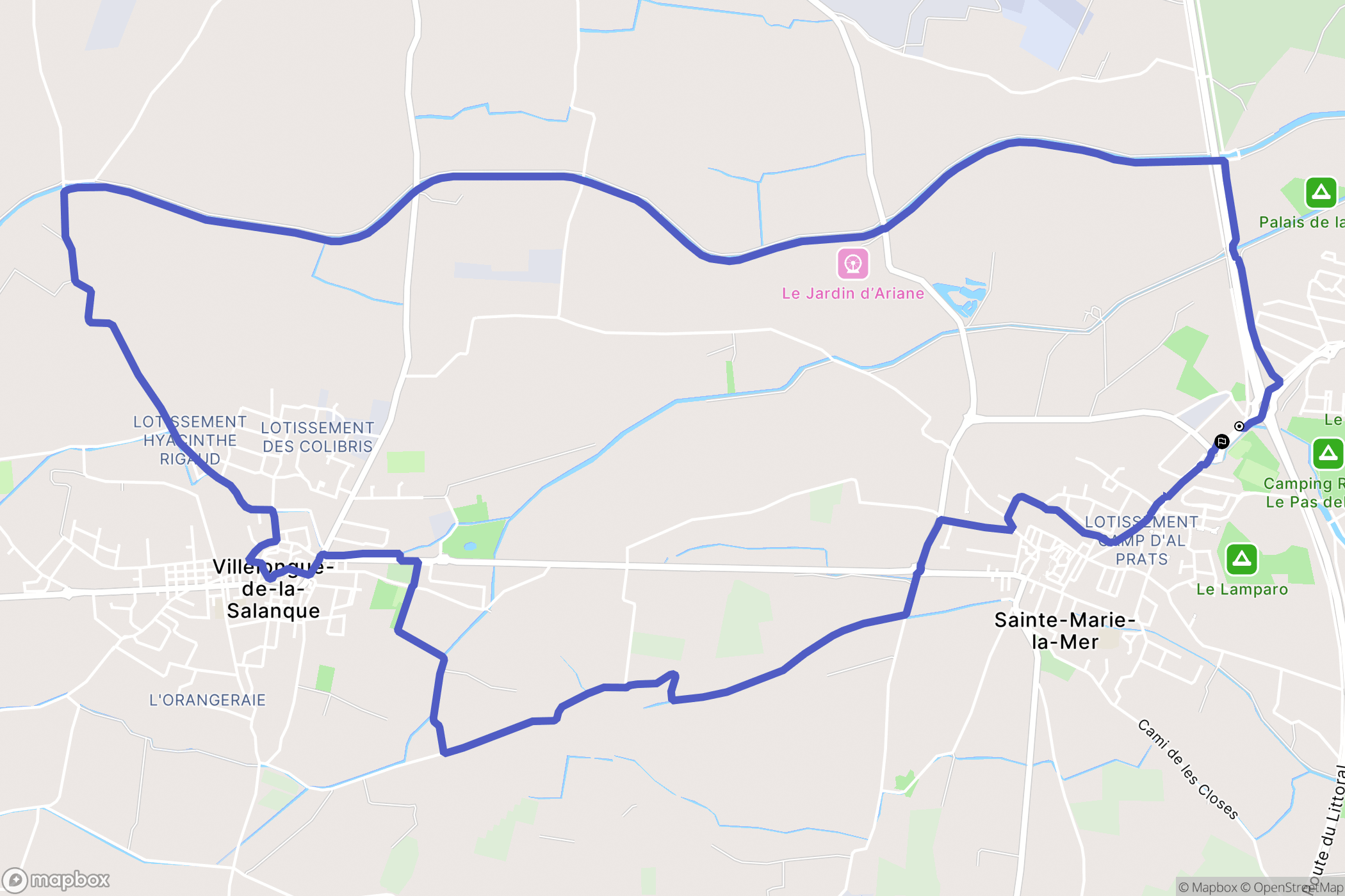 Sainte-Marie-la-Mer : carte du parcours de randonnée - France