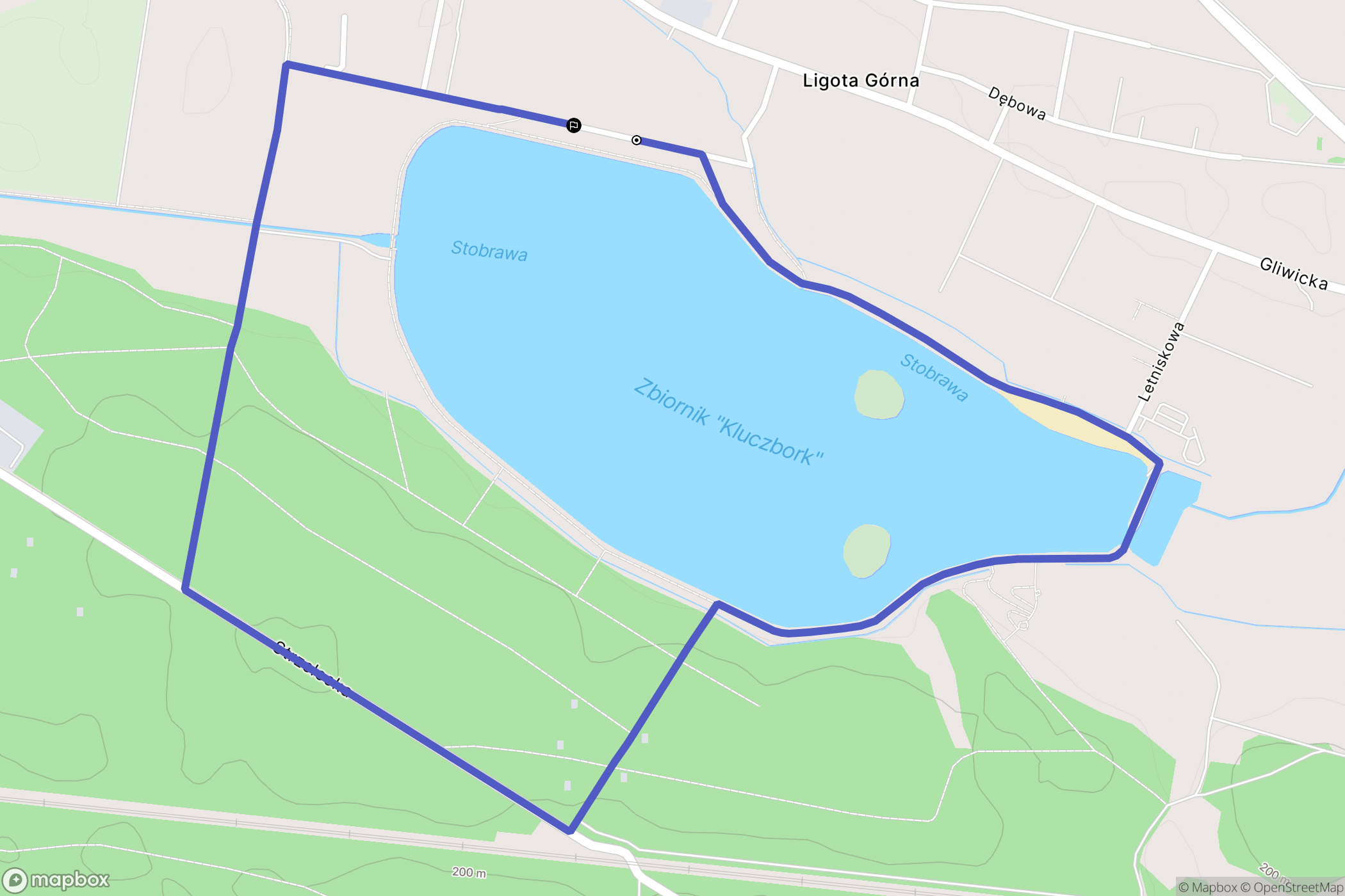Ligota Górna: mapa trasy - Poland