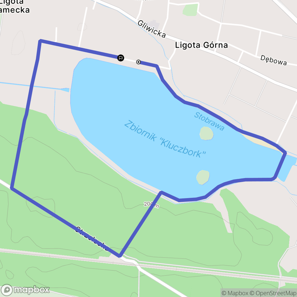 Ligota Górna: mapa trasy - Poland
