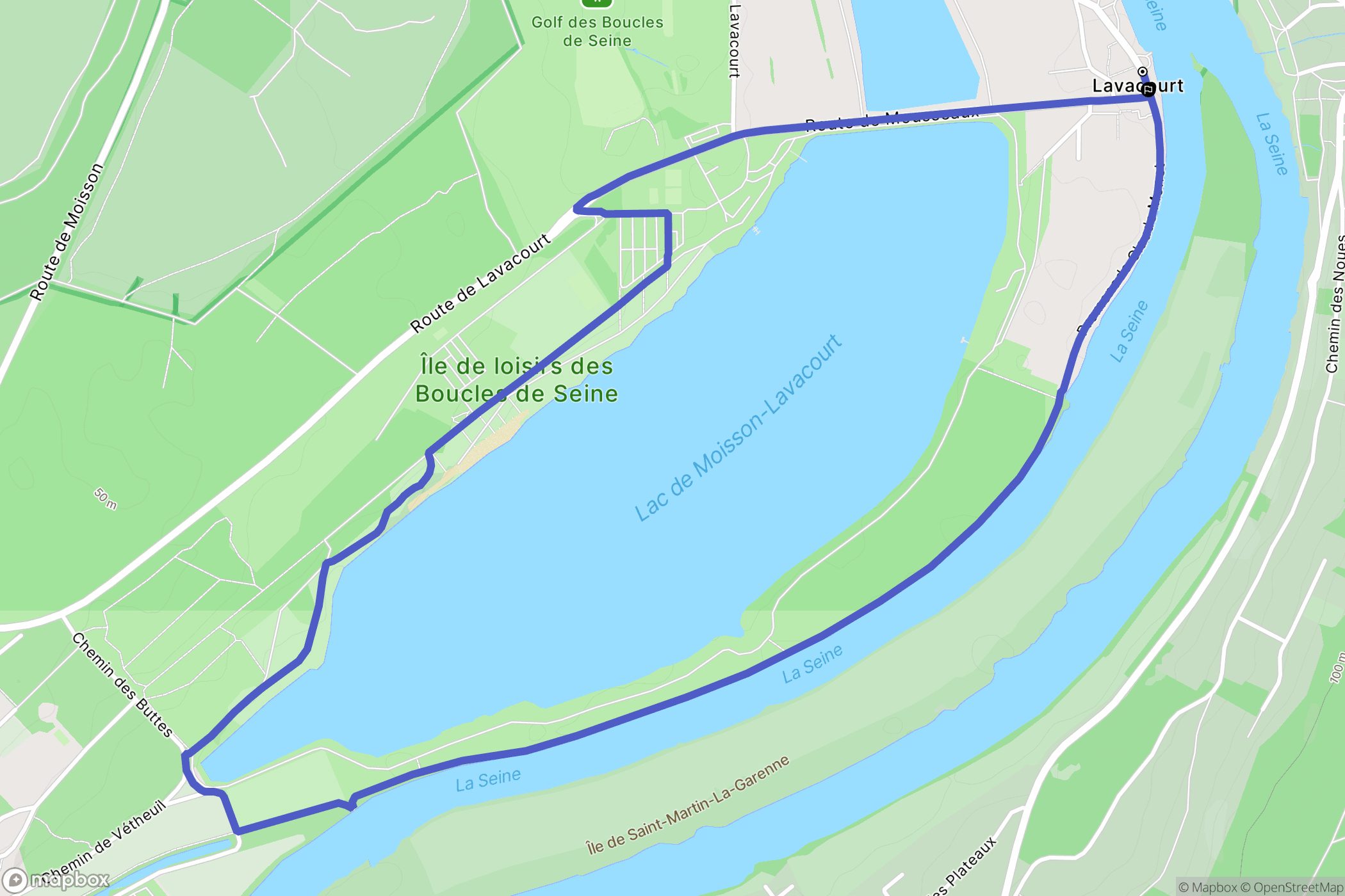 Moisson : carte du parcours de randonnée - France