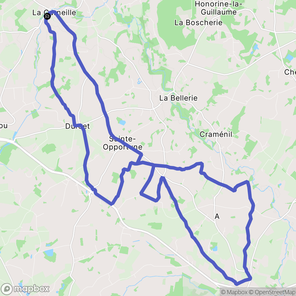 Athis-Val-de-Rouvre : carte du parcours de randonnée - France