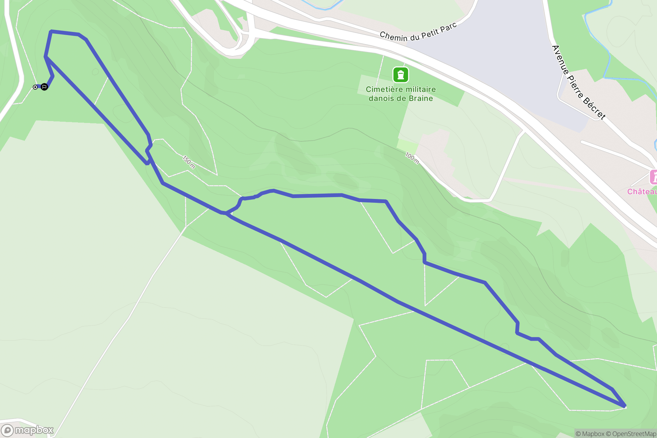 Augy : carte du parcours de randonnée - France
