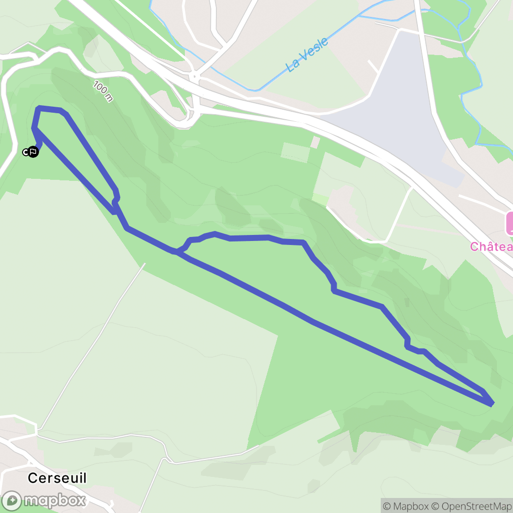 Augy : carte du parcours de randonnée - France