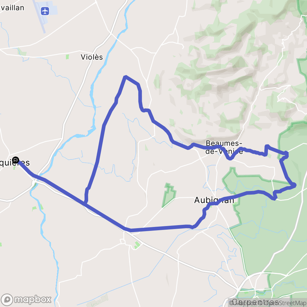 Jonquières : carte du parcours de randonnée - France