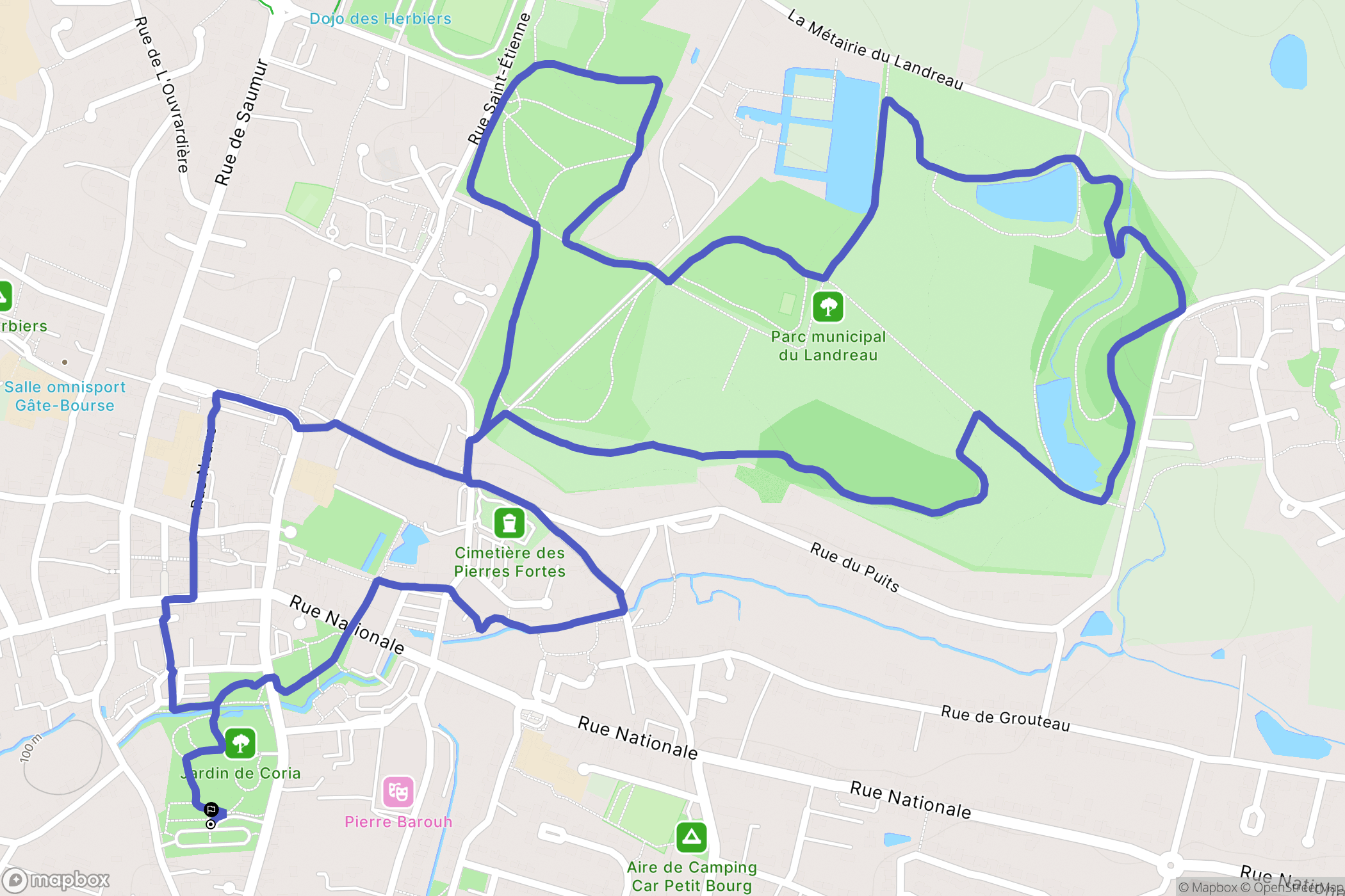 Les Herbiers : carte du parcours de randonnée - France