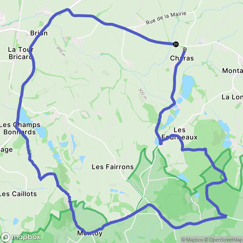 Brion : carte du parcours de randonnée - France