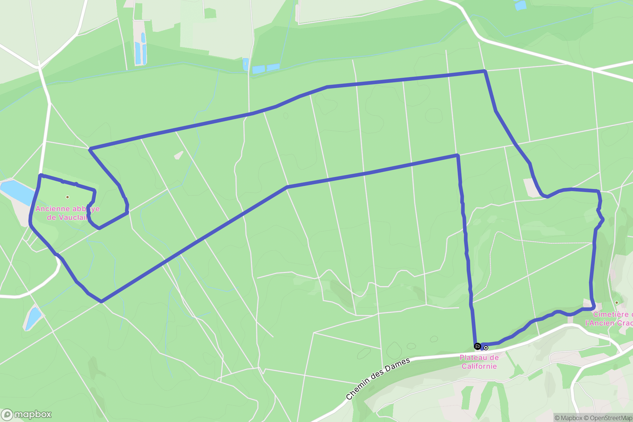 Craonne : carte du parcours de randonnée - France