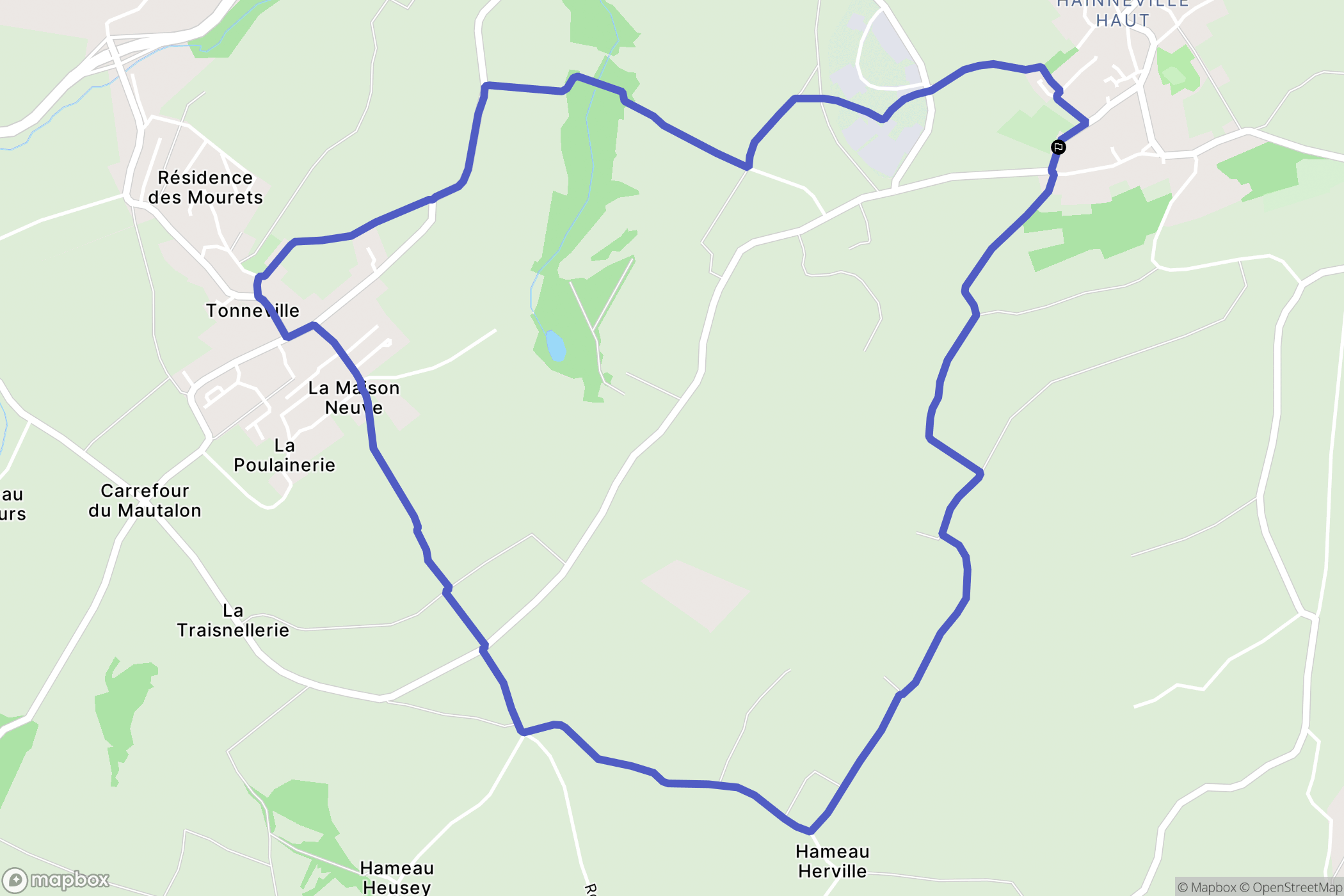 Cherbourg-en-Cotentin : carte du parcours de randonnée - France