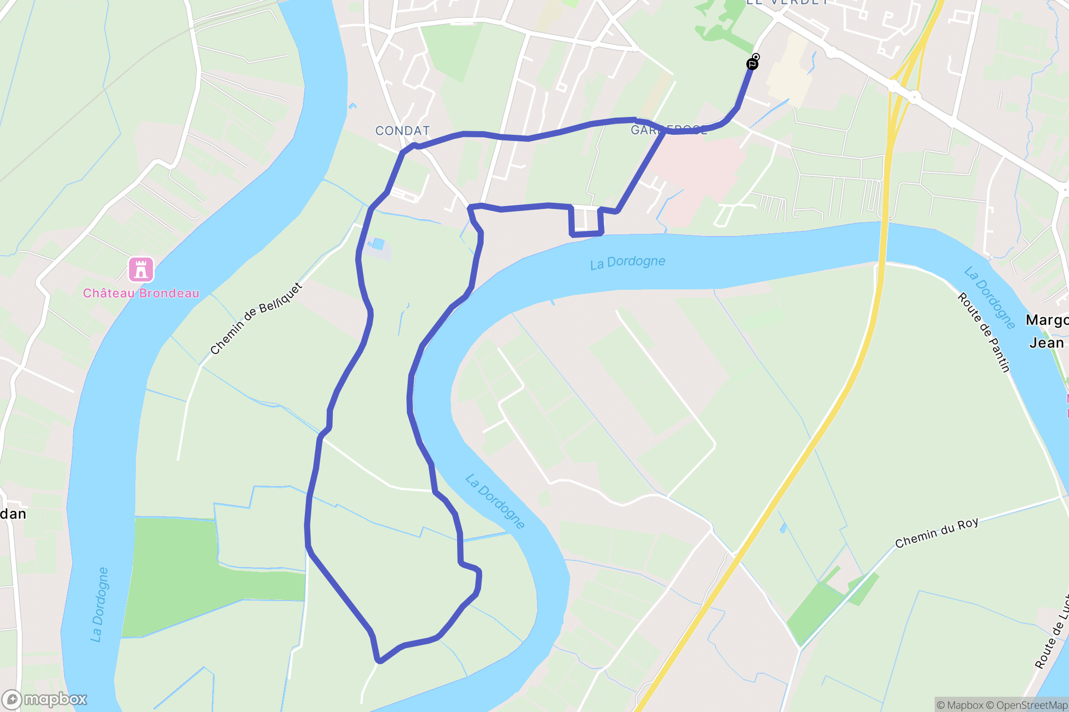 Libourne : carte du parcours de randonnée - France