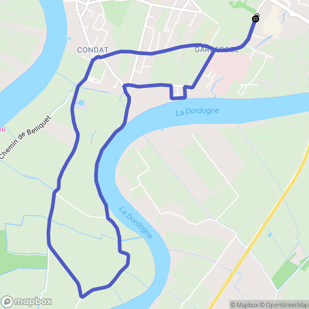 Libourne : carte du parcours de randonnée - France