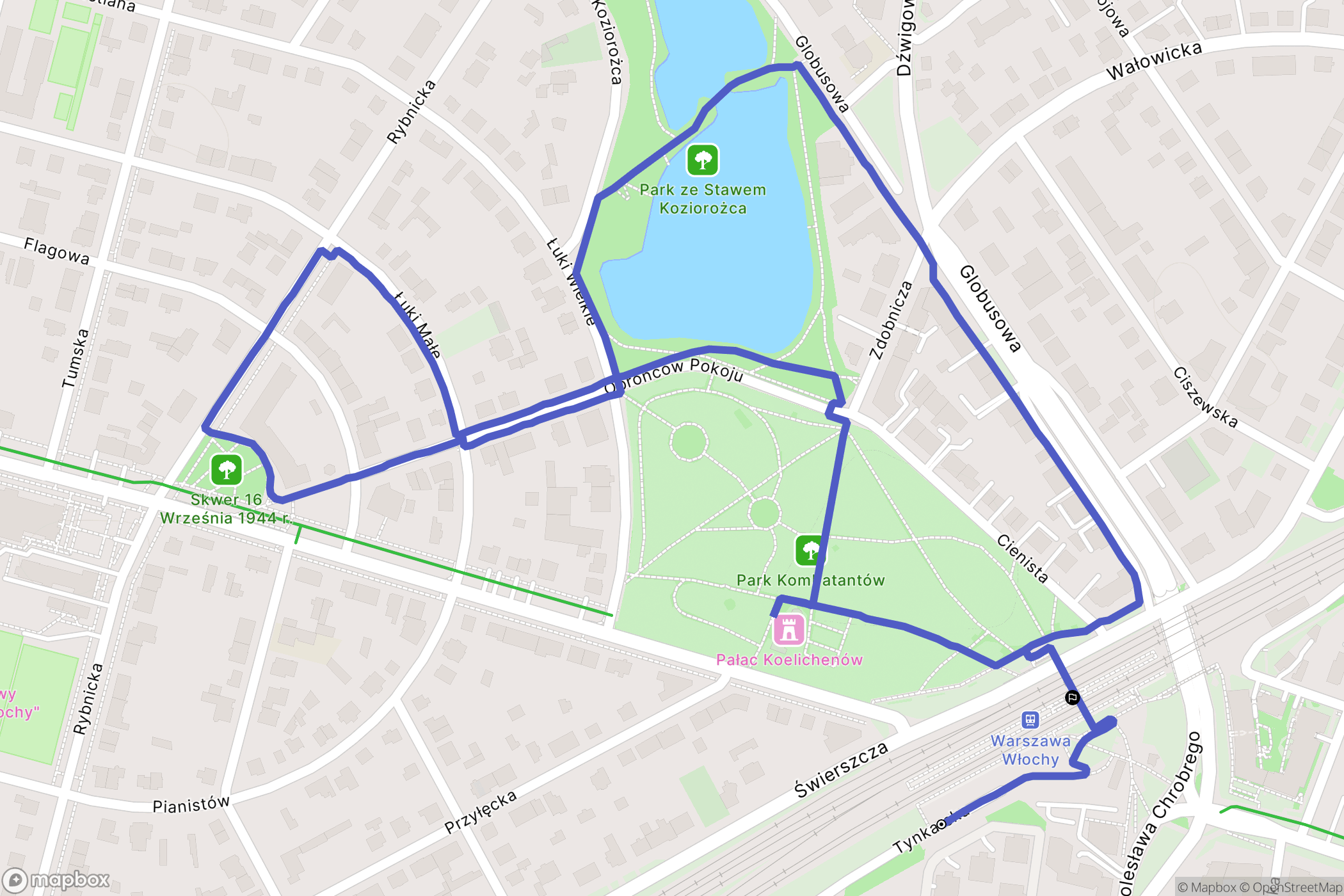 Warszawa: mapa trasy - Poland