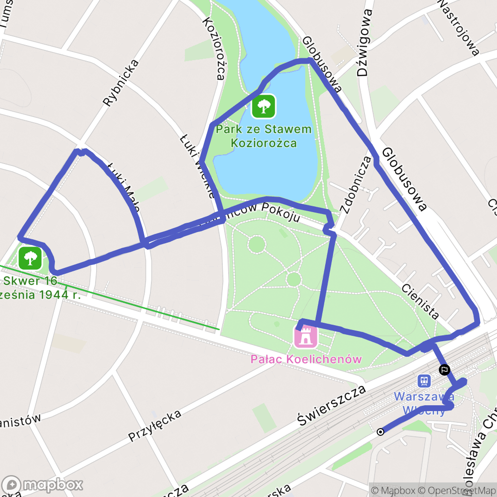 Warszawa: mapa trasy - Poland