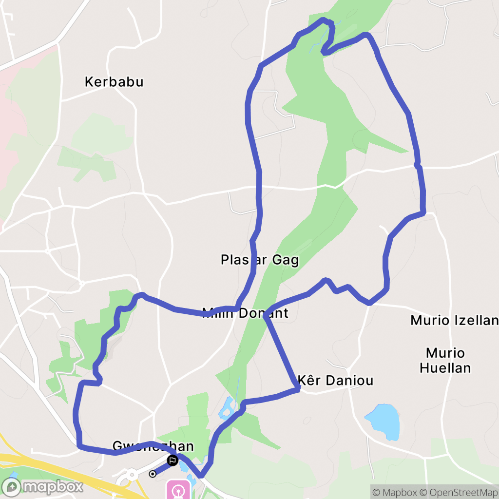 Bégard : carte du parcours de randonnée - France