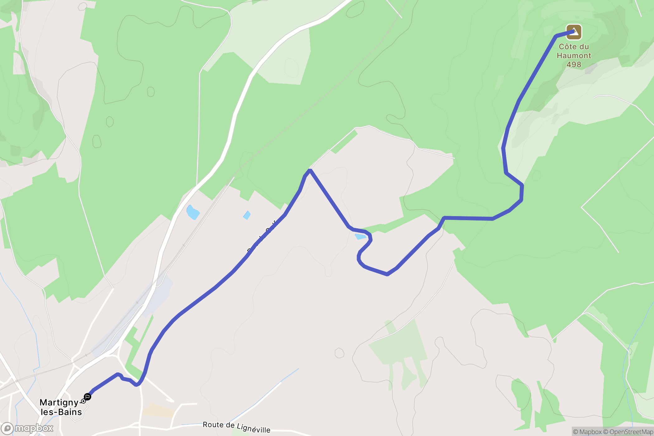 Martigny-les-Bains : carte du parcours de randonnée - France