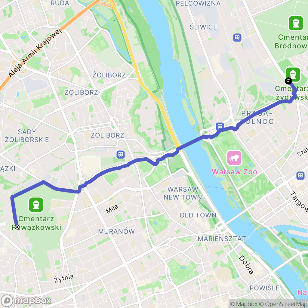 Warszawa: mapa trasy - Poland