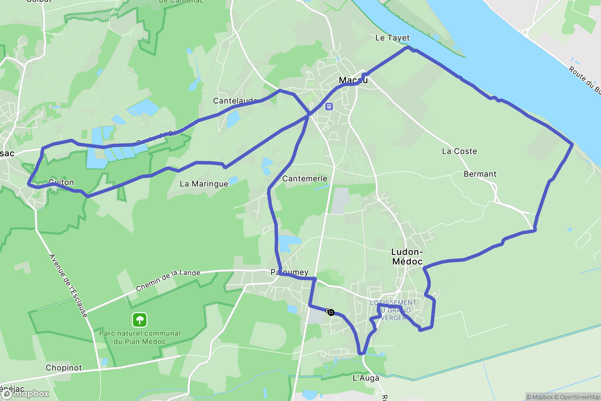 Ludon-Médoc : carte du parcours de randonnée - France