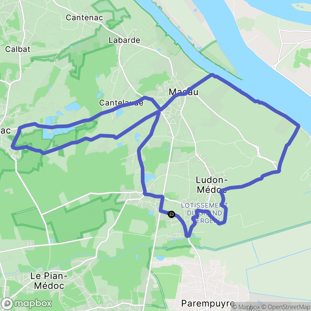 Ludon-Médoc : carte du parcours de randonnée - France