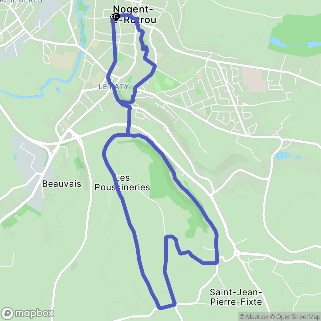 Nogent-le-Rotrou : carte du parcours de randonnée - France