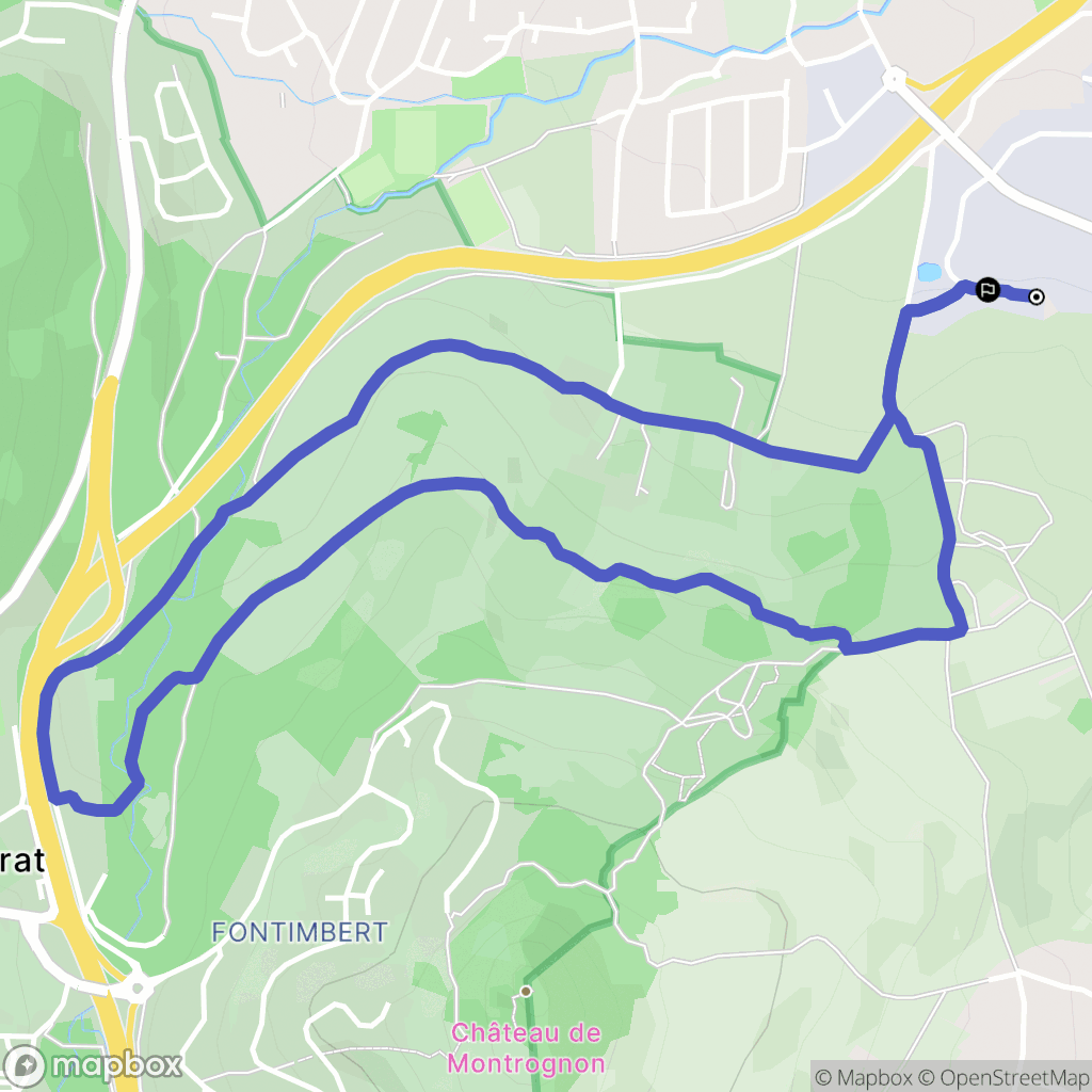 Romagnat : carte du parcours de randonnée - France