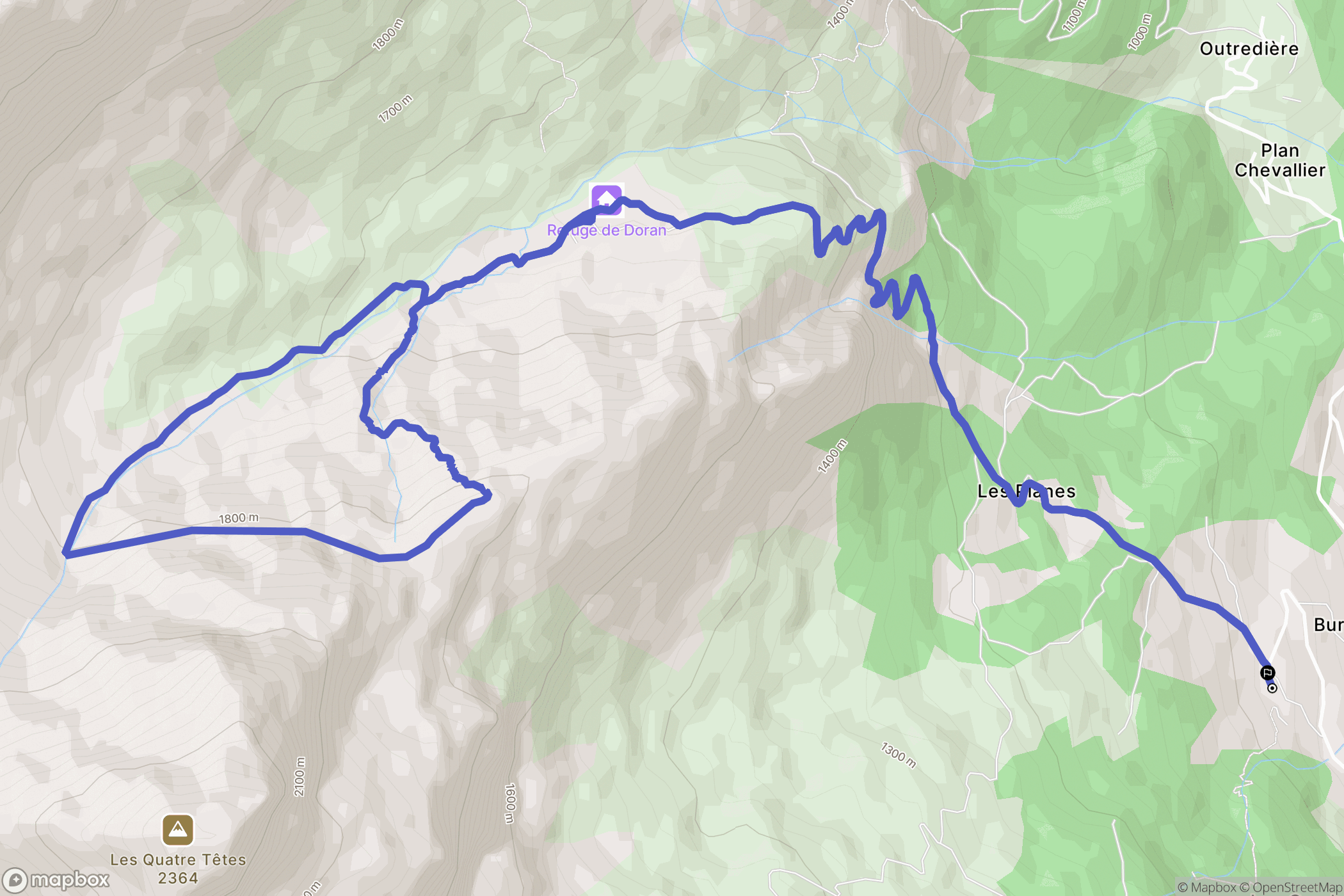 Sallanches : carte du parcours de randonnée - France