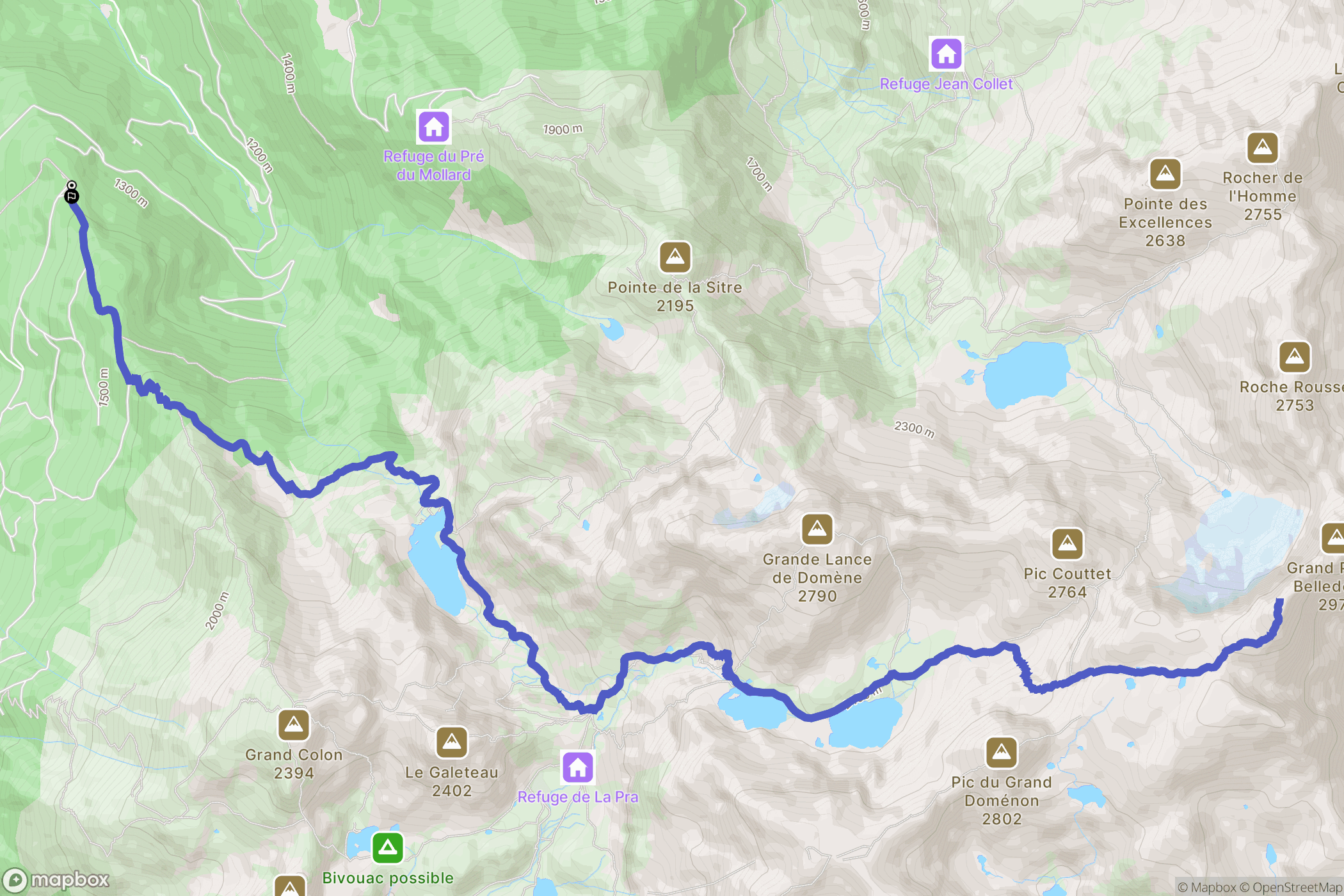 Revel : carte du parcours de randonnée - France