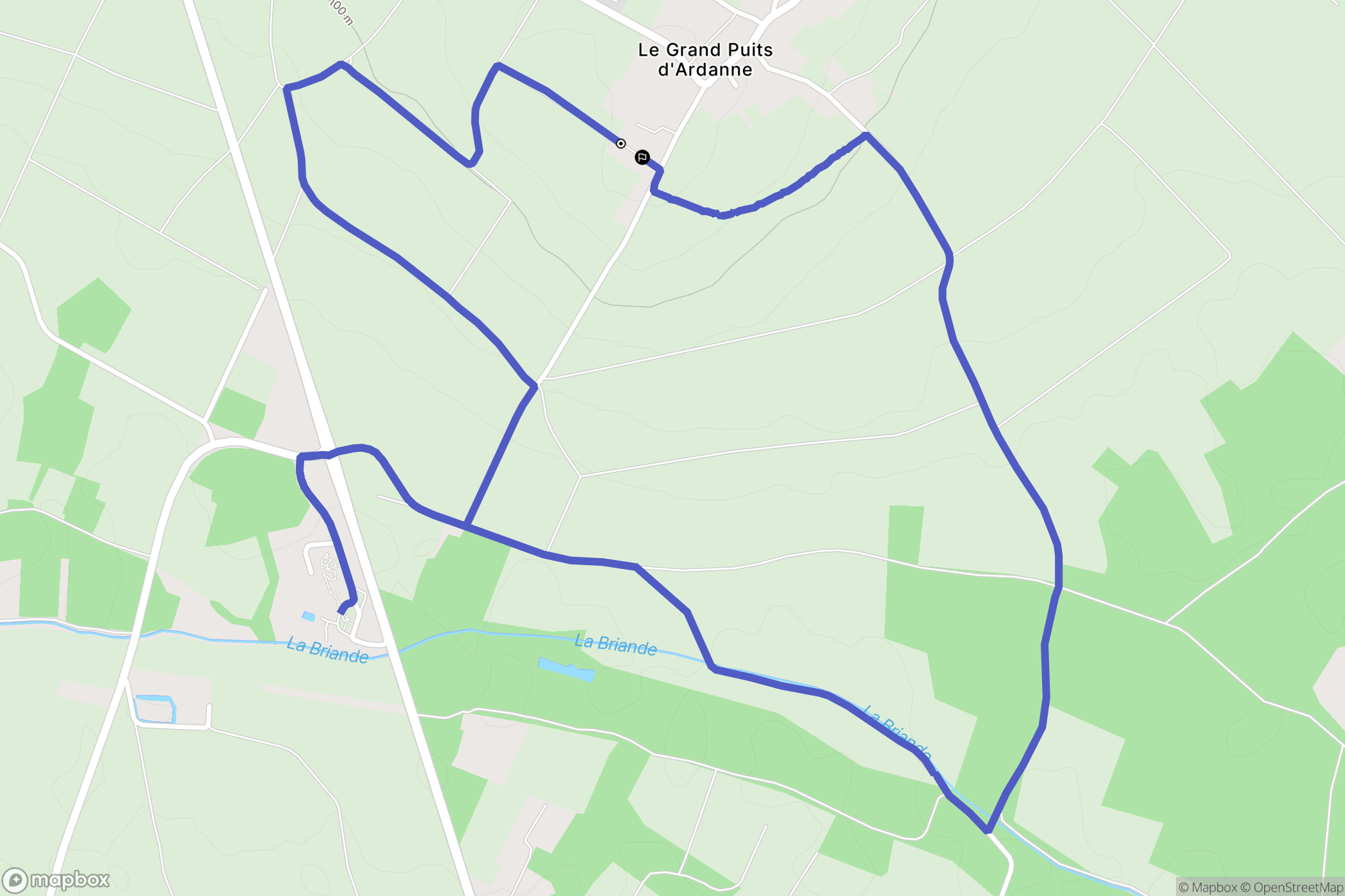 Chalais : carte du parcours de randonnée - France